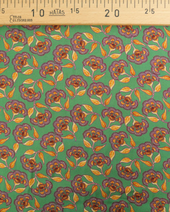 Viscose Indienne Vert Anglais et Ocre - Mercerine