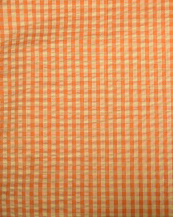 Seersucker Vichy Citron Mangue - Mercerine