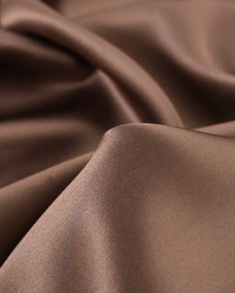 Tissus au mètre : Tissu Satin De Soie  Marron Glacé - Mercerine