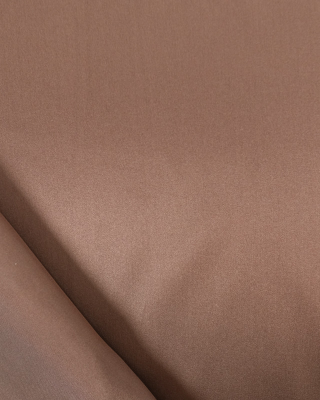 Tissus au mètre : Tissu Satin De Soie  Marron Glacé - Mercerine