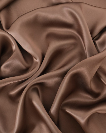 Tissu Satin De Soie Marron Glacé - Mercerine