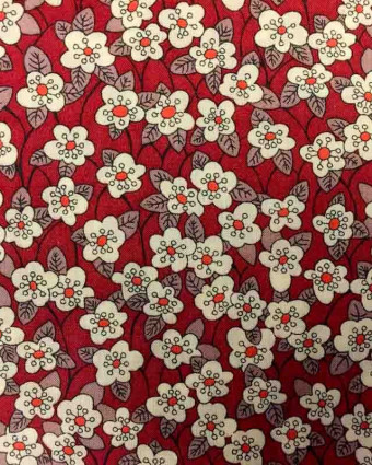Coton Liberty Fabrics FFION Rouge Bordeaux - Mercerine