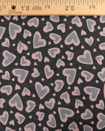 Sweat Coeur Gliter Gris Anthracite - Oeko-Tex  - Mercerine