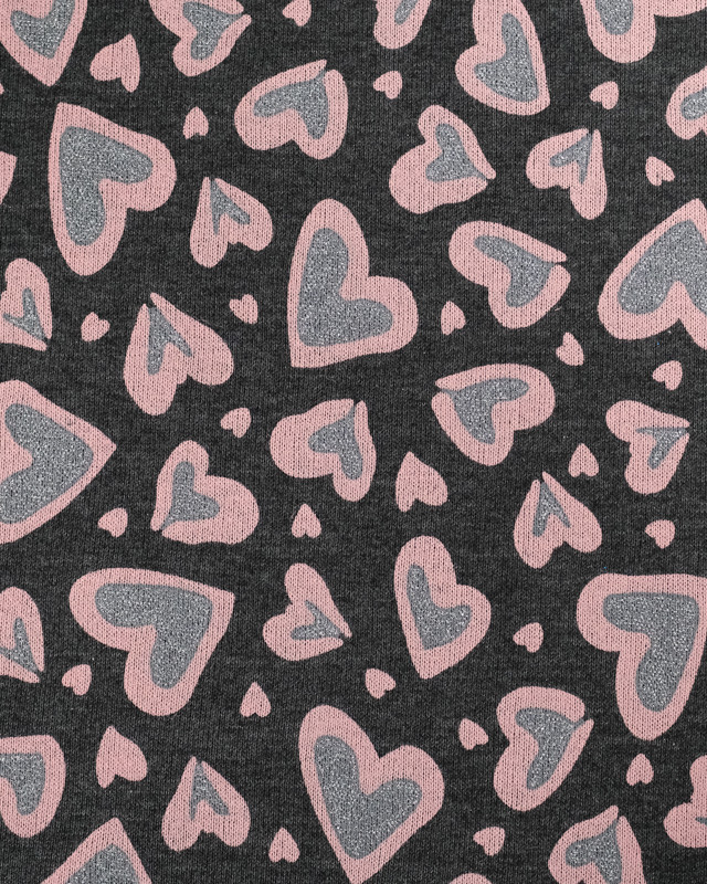 Sweat Coeur Gliter Gris Anthracite - Oeko-Tex  - Mercerine