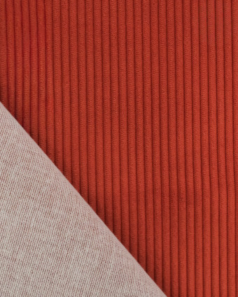 Velours Côtelé Ameublement Belém Terracotta - Mercerine
