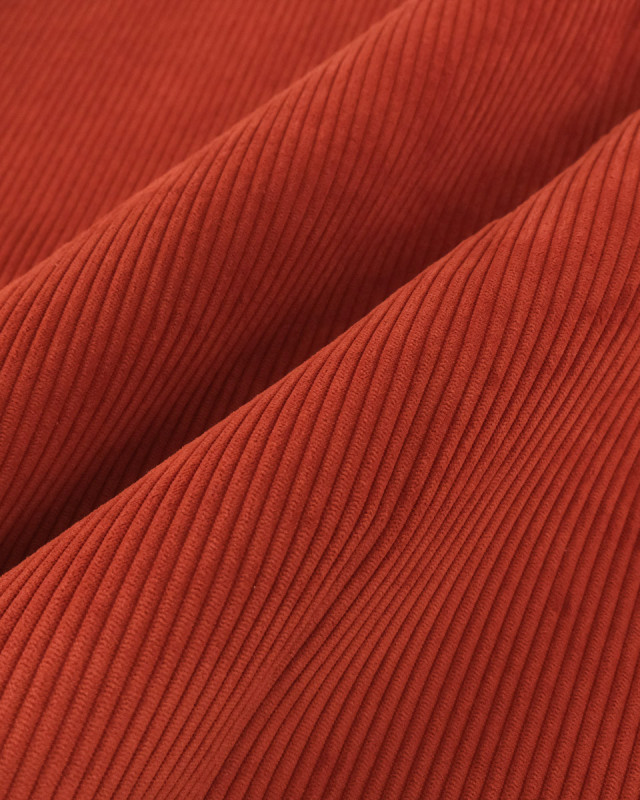 Velours Côtelé Ameublement Belém Terracotta - Mercerine
