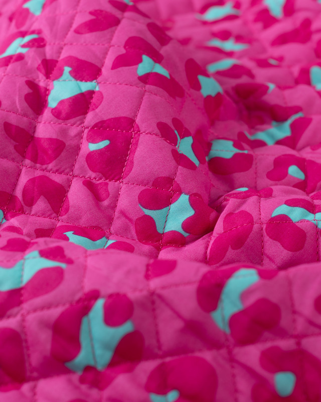 Tissu Matelassé Coton Indien Rose Fuchsia Léopard - Mercerine