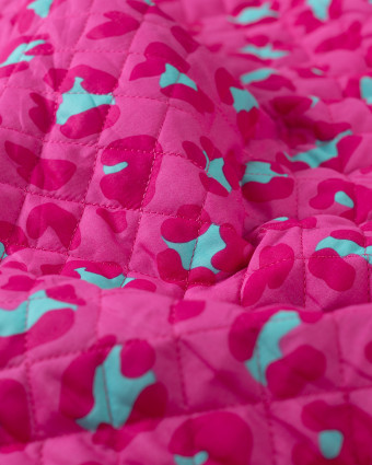 Tissu Matelassé Coton Indien Rose Fuchsia Léopard - Mercerine