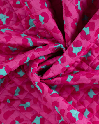 Tissu Matelassé Coton Indien Rose Fuchsia Léopard - Mercerine
