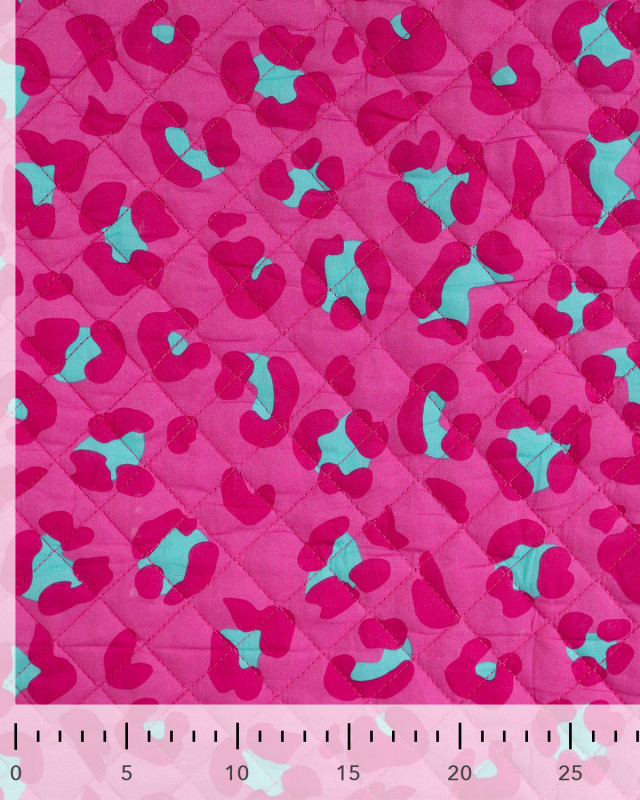 Tissu Matelassé Coton Indien Rose Fuchsia Léopard - Mercerine
