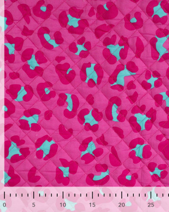 Tissu Matelassé Coton Indien Rose Fuchsia Léopard - Mercerine