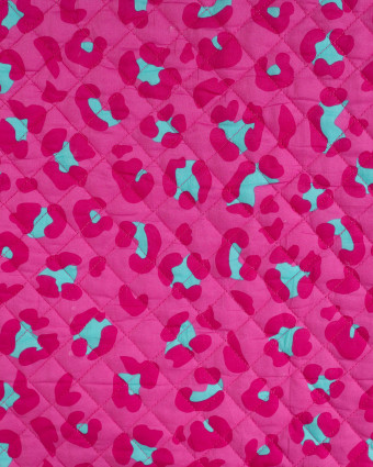 Tissu Matelassé Coton Indien Rose Fuchsia Léopard - Mercerine