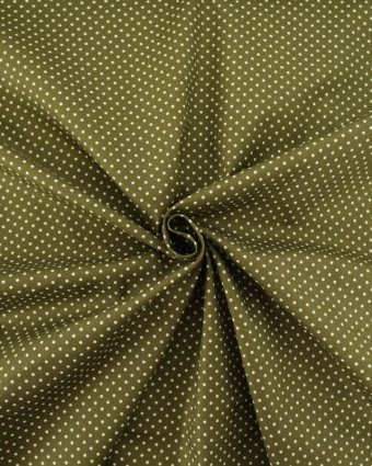 Popeline de Coton Mini Pois Kaki