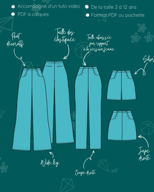 Patron Pantalon - Fauvette Kids - Instinct Couture - Mercerine