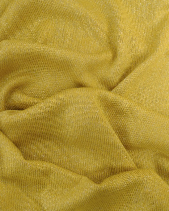 Tissu Maille Lurex Argenté Moutarde  - Mercerine