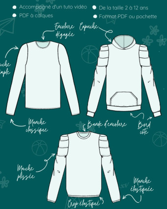 Patron Sweat Calao Kids - Instinct Couture - Mercerine