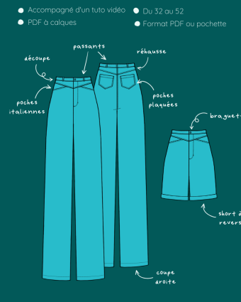 Patron Pantalon Lyria - Instinct Couture - Mercerine