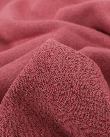 Sweat French Terry Lurex Oekotex Rose Tendre Cuivre - Mercerine