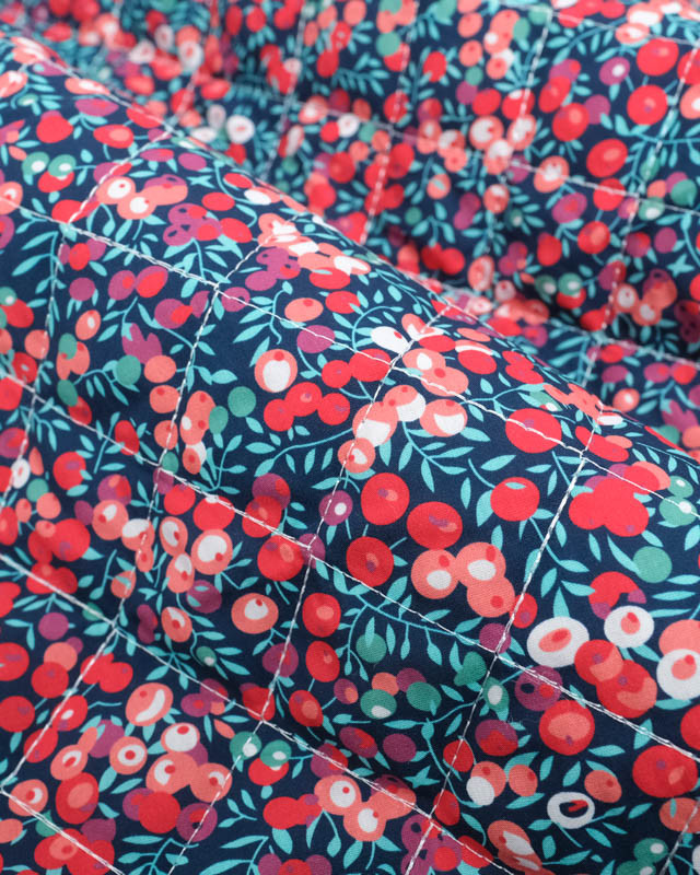 Matelassé Coton Double Face Cerisier Rouge Emeraude - Mercerine