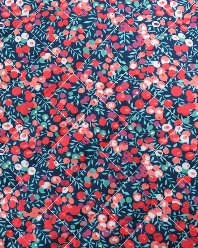 Matelassé Coton Double Face Cerisier Rouge Emeraude - Mercerine