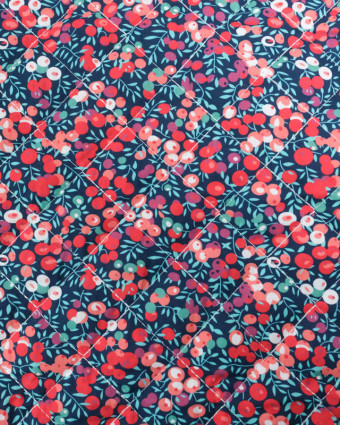 Matelassé Coton Double Face Cerisier Rouge Emeraude - Mercerine