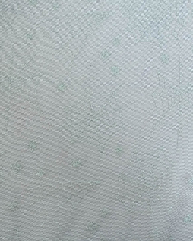 Tissu Halloween Tulle Pailleté Araignée - Mercerine