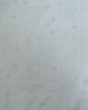 Tissu Halloween Tulle Pailleté Araignée - Mercerine