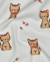 Jersey de Coton Petit Chat Pailleté Blanc