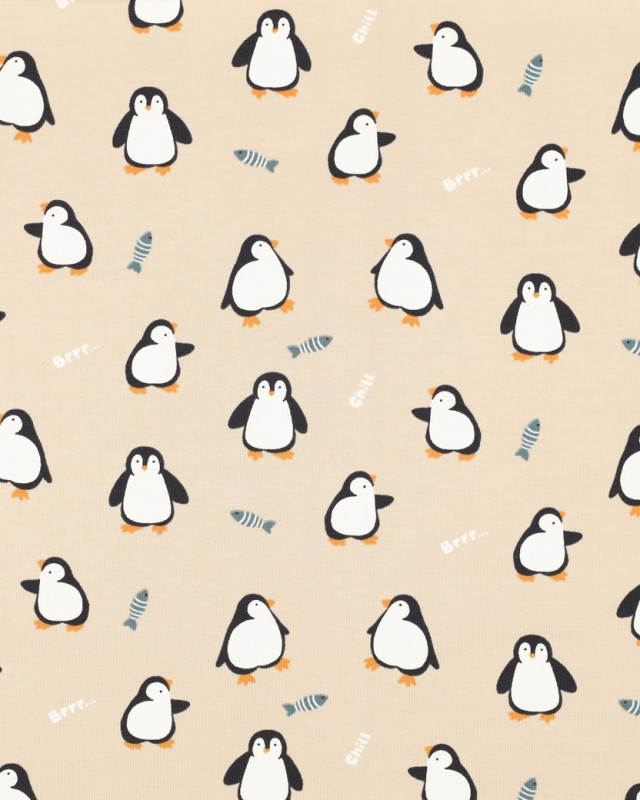 Jersey de Coton Pingouin Beige - Mercerine
