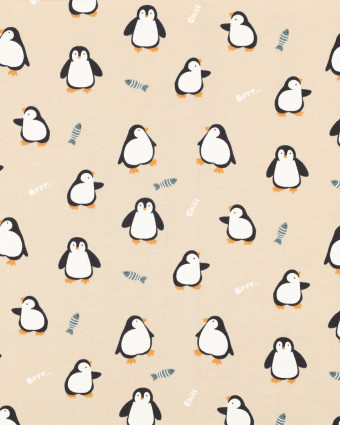 Jersey de Coton Pingouin Beige - Mercerine