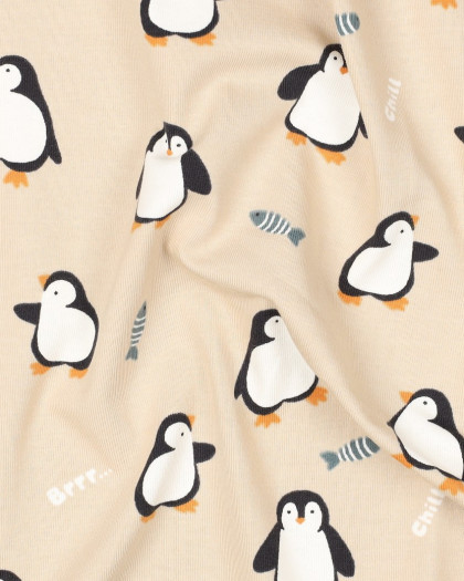 Jersey de Coton Pingouin Beige - Mercerine