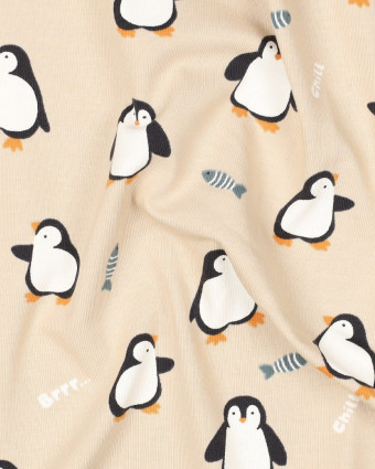 Jersey de Coton Pingouin Beige - Mercerine