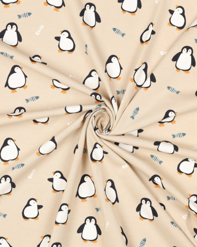 Jersey de Coton Pingouin Beige - Mercerine
