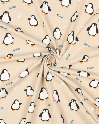 Jersey de Coton Pingouin Beige - Mercerine