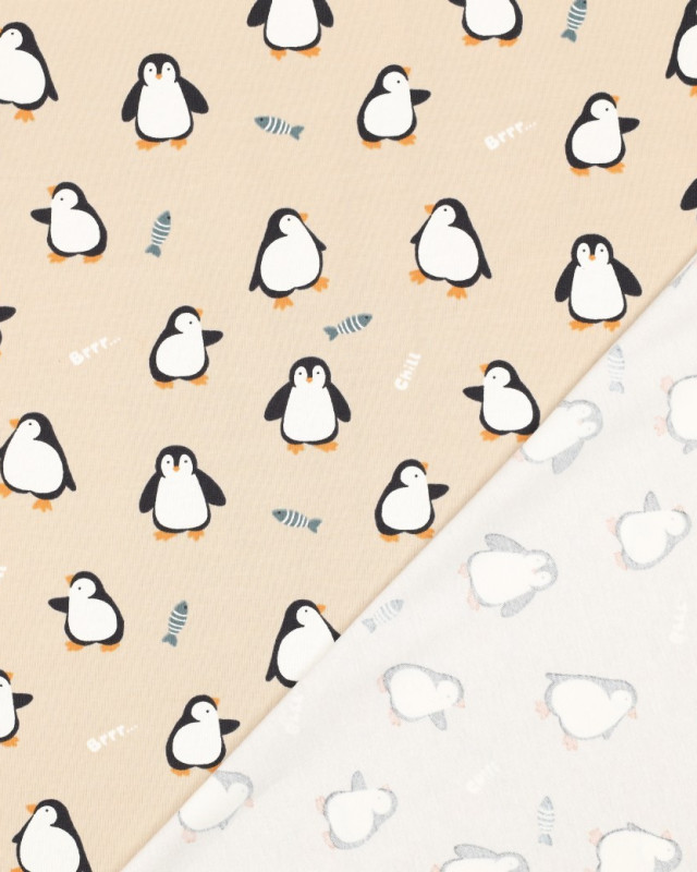 Jersey de Coton Pingouin Beige - Mercerine