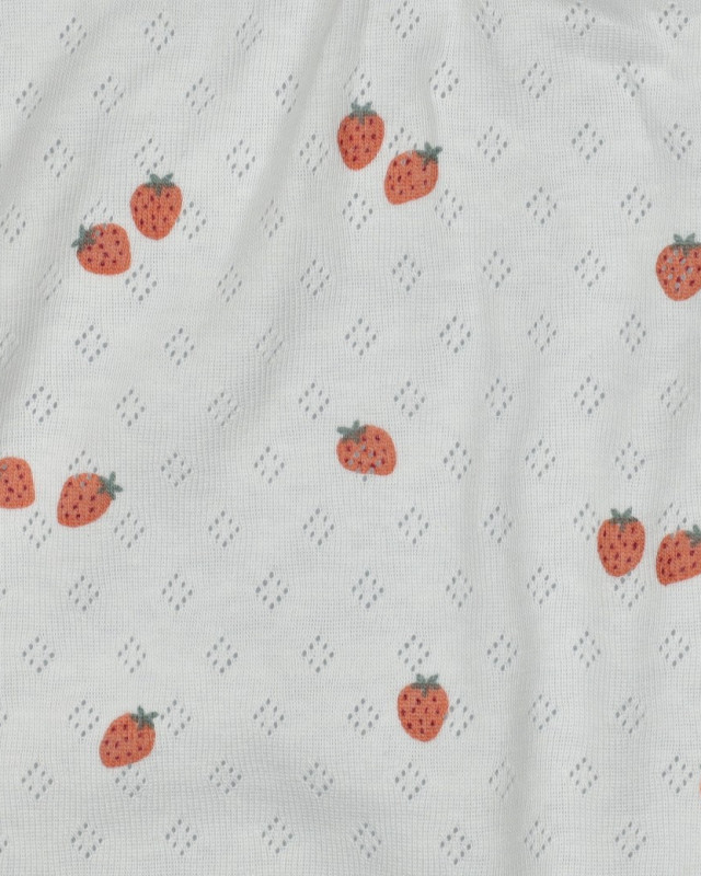 Jersey Maille Pointelle Motif Fraises - Mercerine
