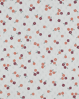 Jersey Maille Pointelle Motif Fleuri - Mercerine