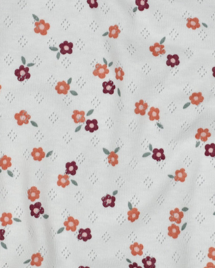 Jersey Maille Pointelle Motif Fleuri - Mercerine