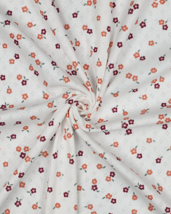 Jersey Maille Pointelle Motif Fleuri - Mercerine