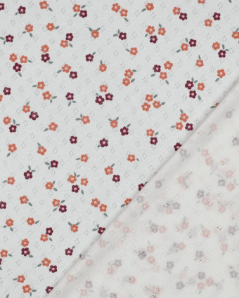 Jersey Maille Pointelle Motif Fleuri - Mercerine