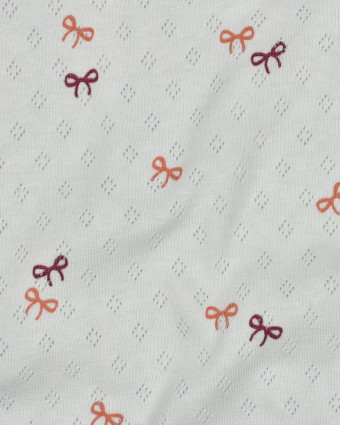 Jersey Maille Pointelle Motif Petits Nœuds - Mercerine