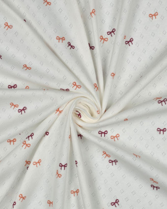 Jersey Maille Pointelle Motif Petits Nœuds - Mercerine