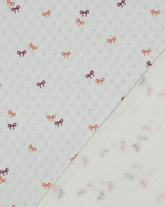 Jersey Maille Pointelle Motif Petits Nœuds - Mercerine