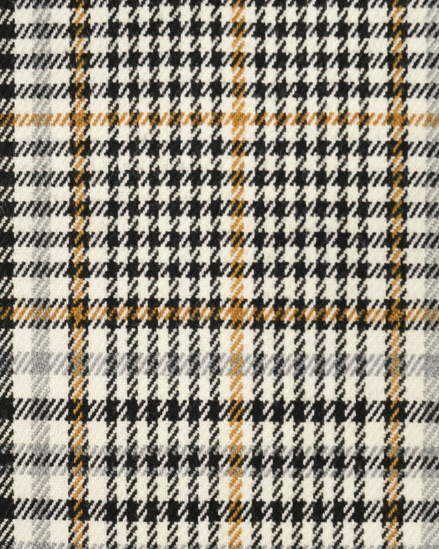  Tissu écossais noir moutarde - 10cm -  Mercerine