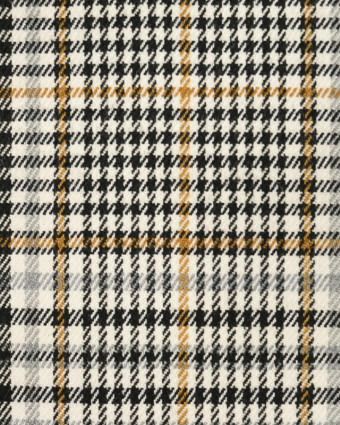  Tissu écossais noir moutarde - 10cm -  Mercerine