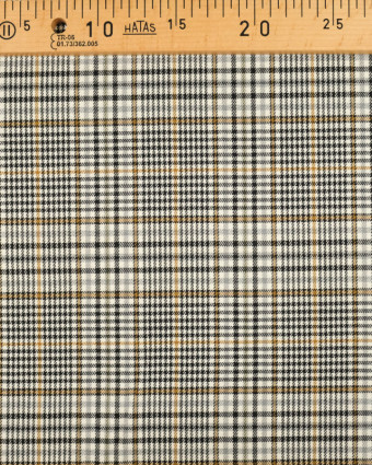  Tissu écossais noir moutarde - 10cm -  Mercerine