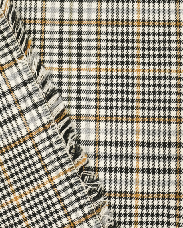  Tissu écossais noir moutarde - 10cm -  Mercerine