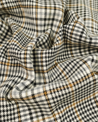 Tissu écossais noir moutardeMercerine