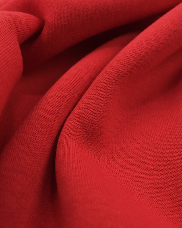 Magasin de tissu : Sweat lourd molleton rouge - Mercerine