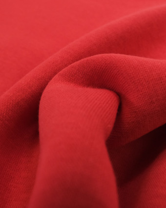Magasin de tissu : Sweat lourd molleton rouge - Mercerine